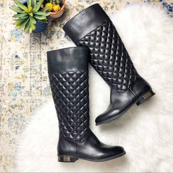 Vince Camuto Quilted Leather Black 
